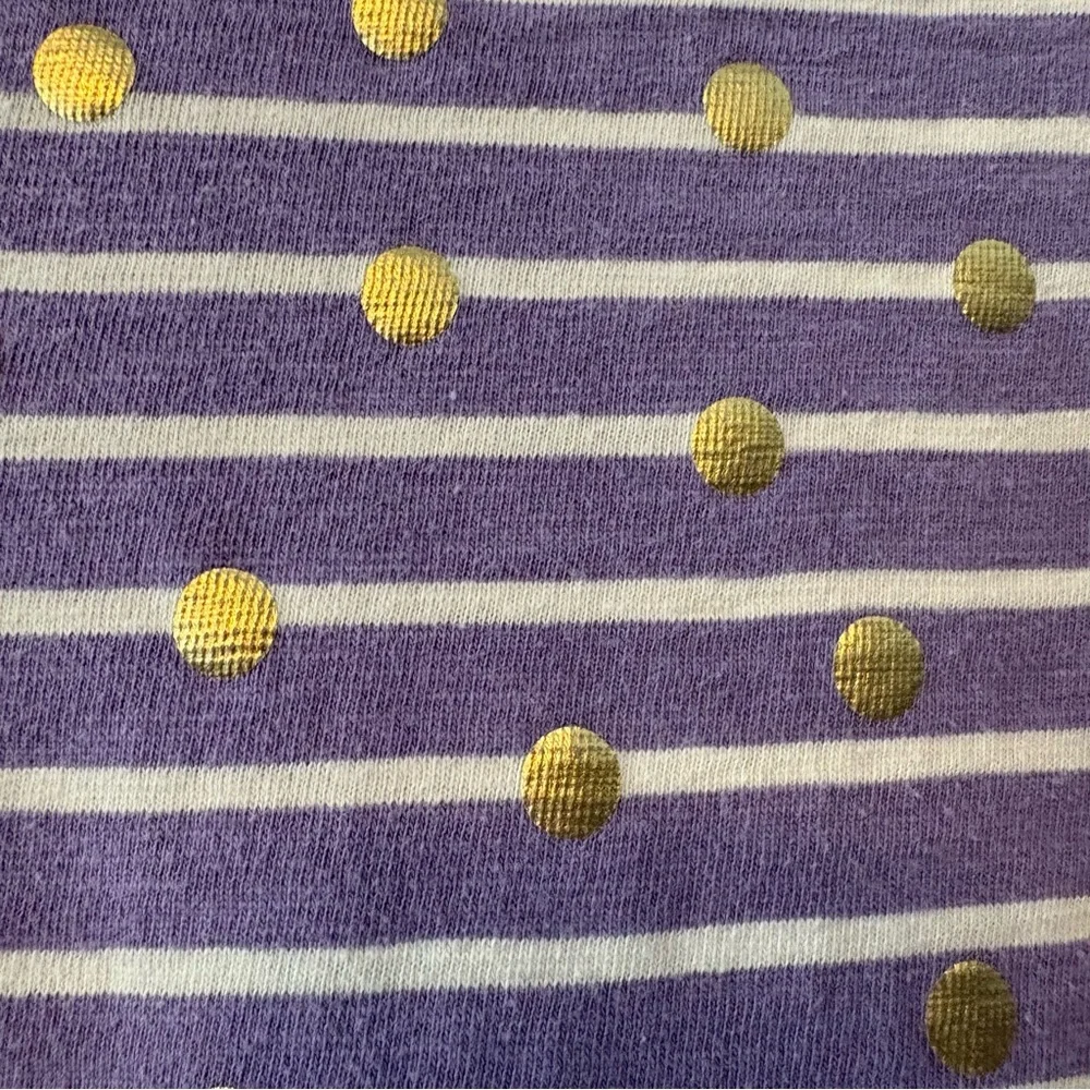 Mini Boden Purple and Cream Striped Dot Pocket Dress